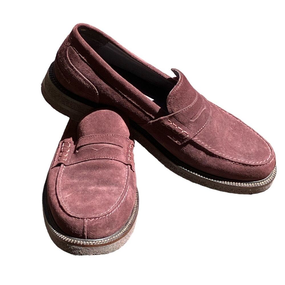 Donald Pliner Plum Suede Penny Loafer Landry Size 9